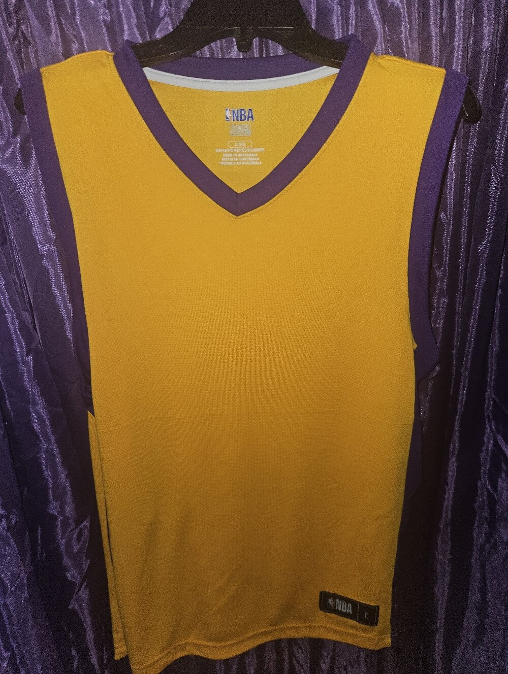 NBA Yellow and Purple V-Neck Basketball Jersey